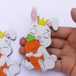 Laser Cut Easter Bunny Rabbit Wood Cutout Decoration