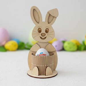 Laser Cut Easter Bunny Stand for Kinder Surprise Egg