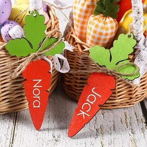 Laser Cut Easter Carrot Basket Name Tag