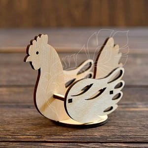 Laser Cut Easter Chicken Display Stand for Holiday Decor