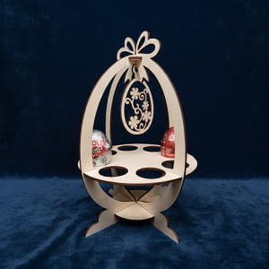 Laser Cut Easter Egg Display Stand with Hanging Pendant