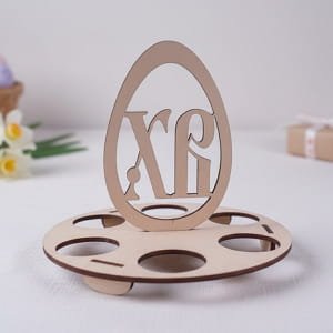 Laser Cut Easter Egg Holder Stand – Wooden Festive Table Decor