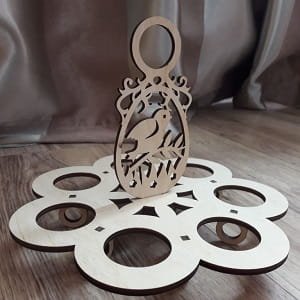 Laser Cut Easter Egg Holder with Bird Design