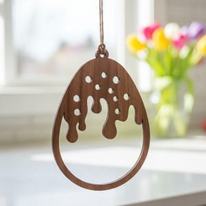 Laser Cut Easter Egg Ornament for Festive Hanging Decor