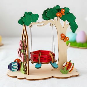 Laser Cut Easter Egg Swing Tabletop Decoration