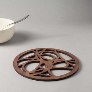 Laser Cut Elegant Wooden Coaster for Table Decor