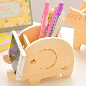 Laser Cut Elephant Multifunctional Desk Organizer