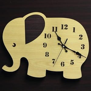 Laser Cut Elephant Wall Clock for Kids Room