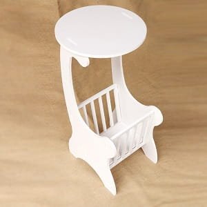 Laser Cut End Table with Magazine Storage Rack