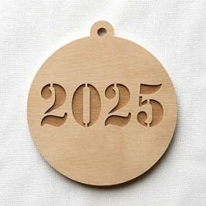 Laser Cut Engraved Year 2025 Christmas Tree Ornament