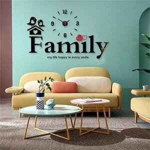Laser Cut Family Wall Clock Creative Decor Design
