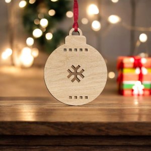 Laser Cut Festive Christmas Tree Ornament Vector