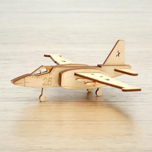 Laser Cut Fighter Plane 3D Wood Model Puzzle Kit Vector