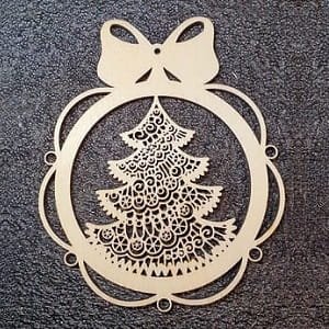 Laser Cut Filigree Style Christmas Tree Ornament