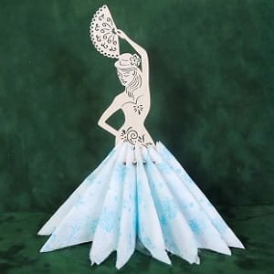 Laser Cut Flamenco Dancing Lady Napkin Holder | Dinner Party Table Decor
