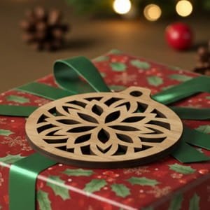 Laser Cut Floral Christmas Ornament
