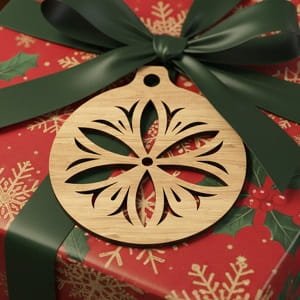Laser Cut Floral Christmas Tree Ornament