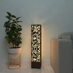 Laser Cut Floral Design Decorative Floor Lamp Vector