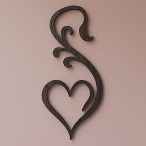 Laser Cut Floral Heart Wall Decor