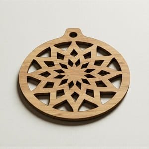 Laser Cut Floral Mandala Christmas Ornament