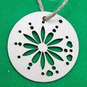 Laser Cut Floral Pattern Christmas Ornament