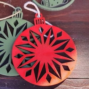 Laser Cut Floral Snowflake Christmas Ornament