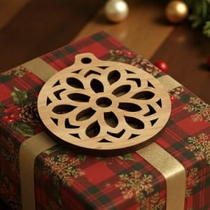 Laser Cut Flower Design Festive Ornament