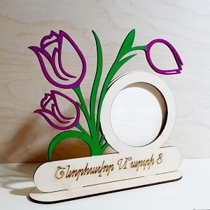 Laser Cut Flower Photo Frame for Womens Day Gift