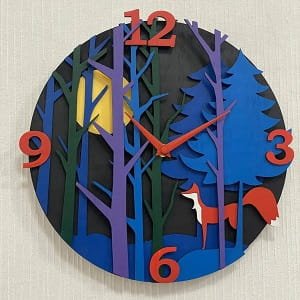 Laser Cut Forest Fox Multilayer Wall Clock