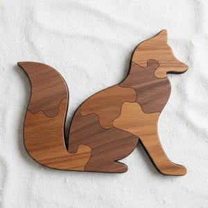 Laser Cut Fox Jigsaw Puzzle for Kids and Adults