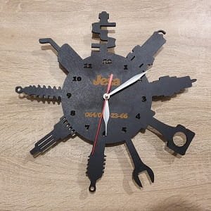 Laser Cut Garage Workshop Wall Clock