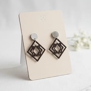 Laser Cut Geometric Drop Earrings