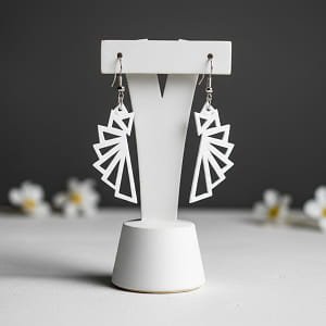 Laser Cut Geometric Fan Dangle Earrings