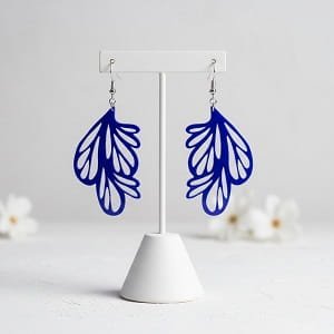 Laser Cut Geometric Hollow Leaf Dangle Earrings