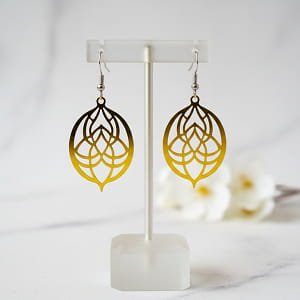 Laser Cut Geometric Teardrop Earrings