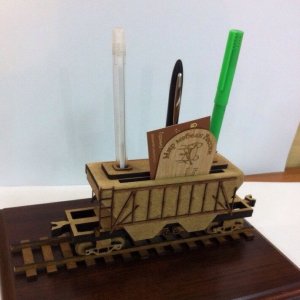 Laser Cut Grain Hopper Railway Wagon Desk Organizer File