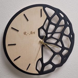 Laser Cut Half Geometric Futuristic Wall Clock