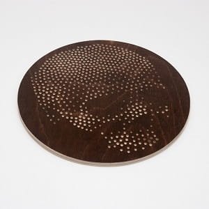 Laser Cut Halftone Stippled Skull Coaster