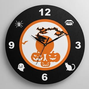 Laser Cut Halloween Wall Clock