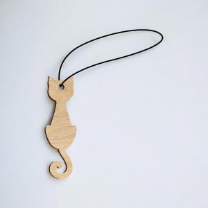 Laser Cut Hanging Cat Ornament Vector