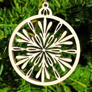 Laser Cut Hanging Snowflake Christmas Bauble