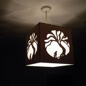 Laser Cut Hare and Moon Lampshade