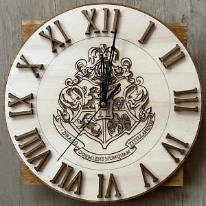 Laser Cut Harry Potter Hogwarts Crest Wall Clock