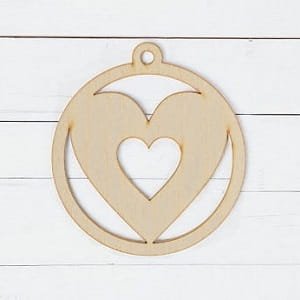 Laser Cut Heart Christmas Hanging Ornament