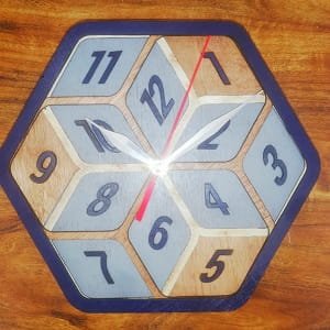 Laser Cut Hexagon Wooden Wall Clock