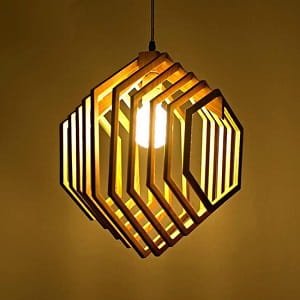 Laser Cut Hexagonal Wood Slats Lampshade