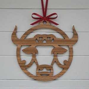 Laser Cut Highland Cow Ornament