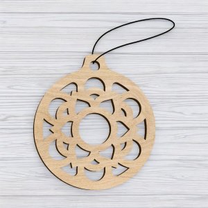 Laser Cut Holiday Snowflake Bauble Vector