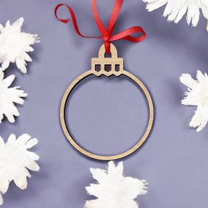 Laser Cut Hollow Christmas Bauble Vector