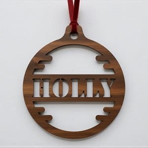 Laser Cut Holly Christmas Ornament